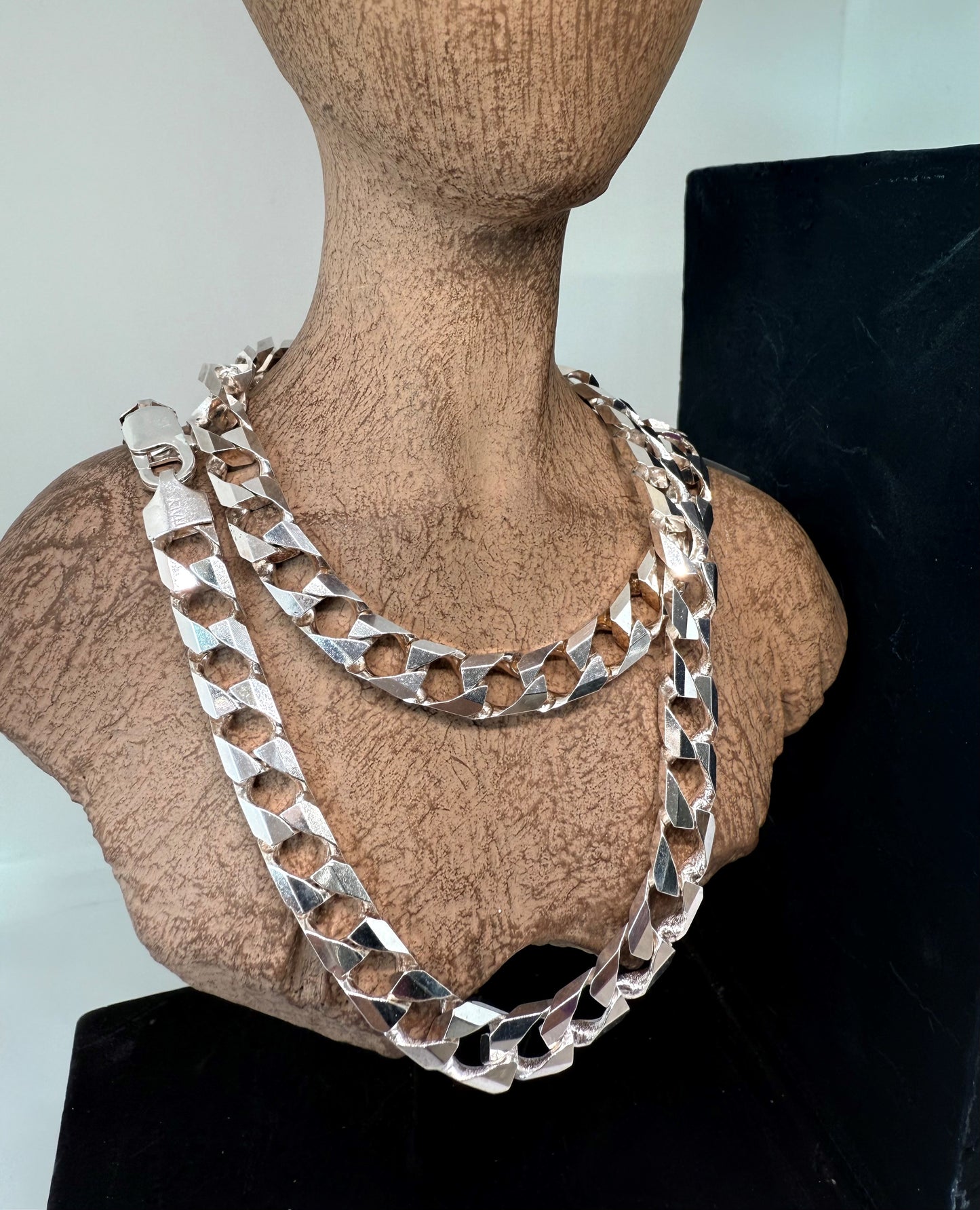 Silver 925 chain, thick single square links