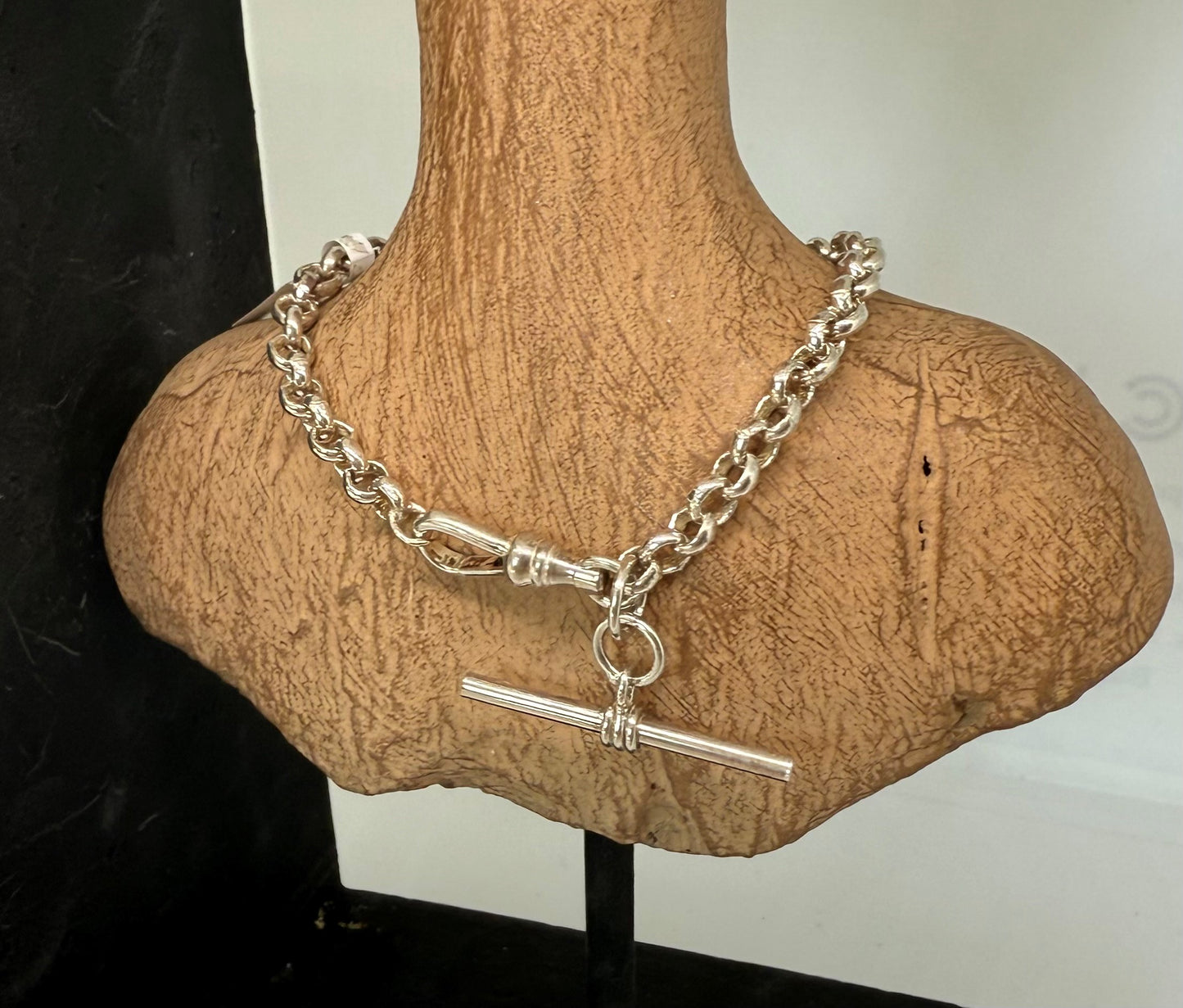 Silver 925 anchor bracelet, round links