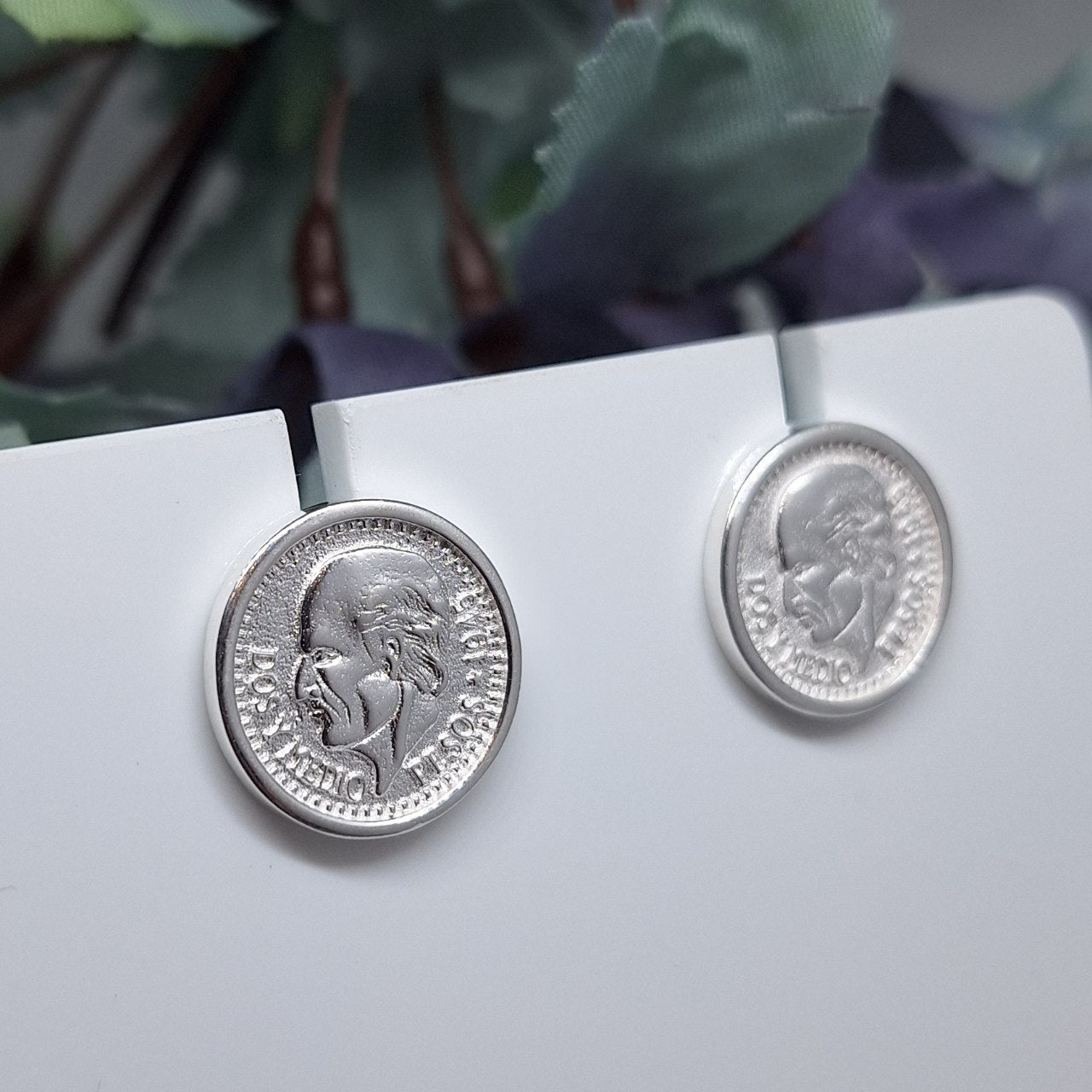 Pure 925 Silver Coin Earrings
