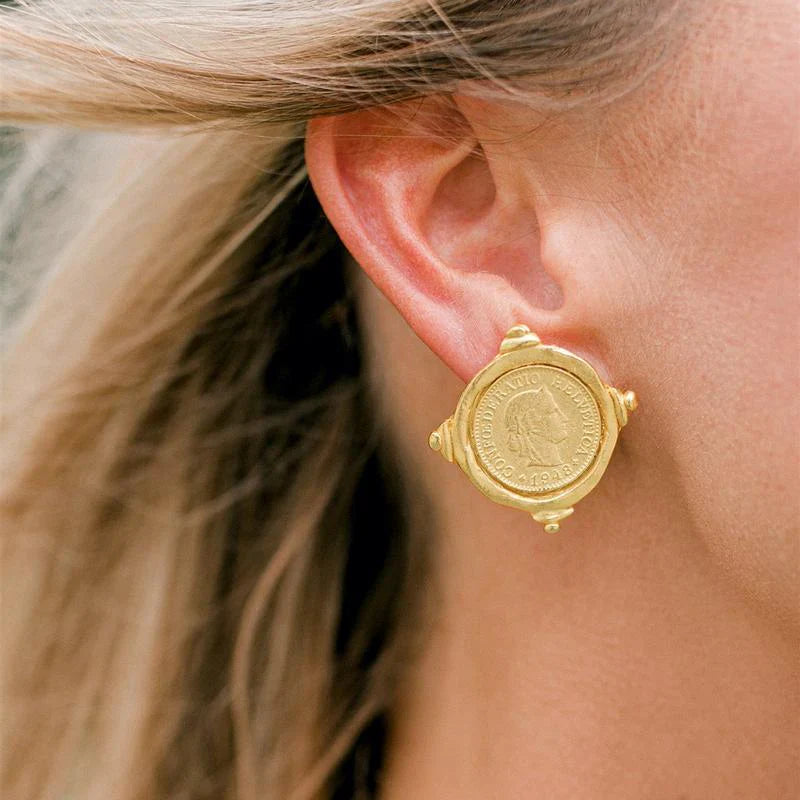 Gold Plated Coin Earrings