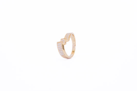 Ladies brass ring with cubic zirconia stones
