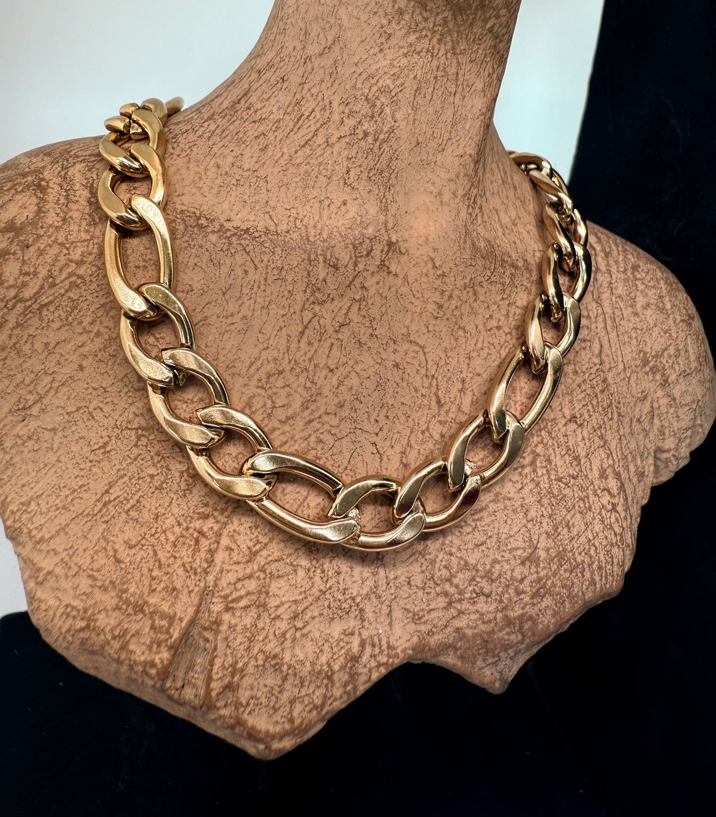 Stainless Gold Bracelet. 1 and 3 links. XLarge