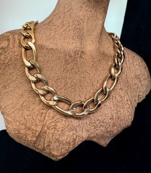 Stainless Gold Bracelet. 1 and 3 links. XLarge