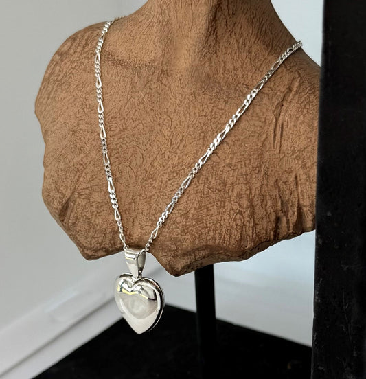 Sterling silver 925 heart locket, classic /plain (medium size)