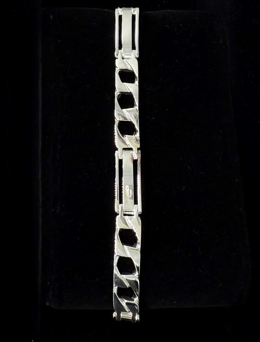 Silver 925 bracelet. 3.1 link sequence with rectangular links
