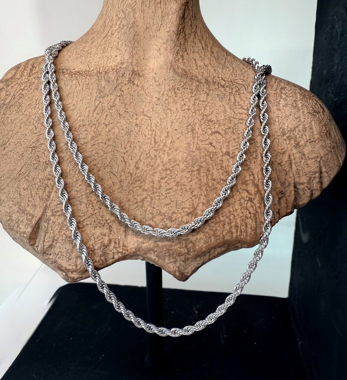 Twisted Gold and silver (two-tone) staineless steel chain